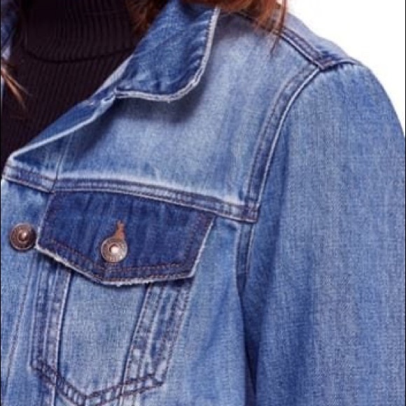 🔖New L FREE PEOPLE Rumors Denim Jacket Indigo - Picture 5 of 14